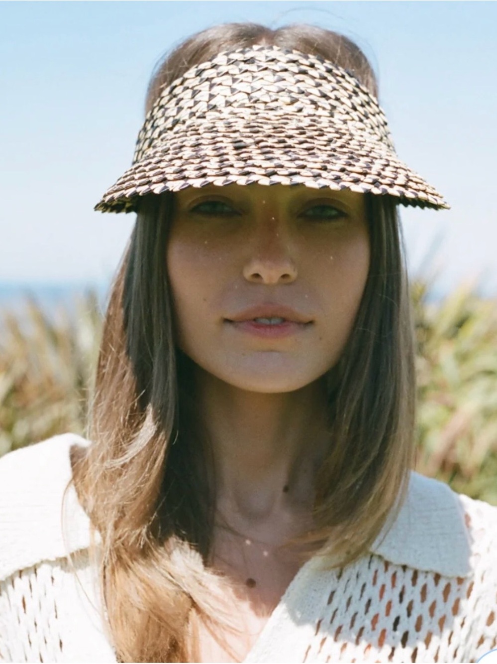 Hemlock Hat Co Capri Pepper Woven Straw Visor Sun Hat